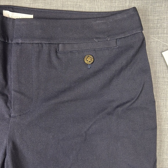 Charter Club Navy Slim Leg Button Detail Pants Sizes 4 & 10 - Picture 3 of 6